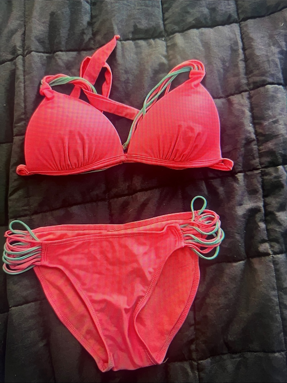 Hot Pink Strappy Bikini Set